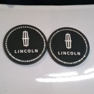 Lincoln Car Black Coasters